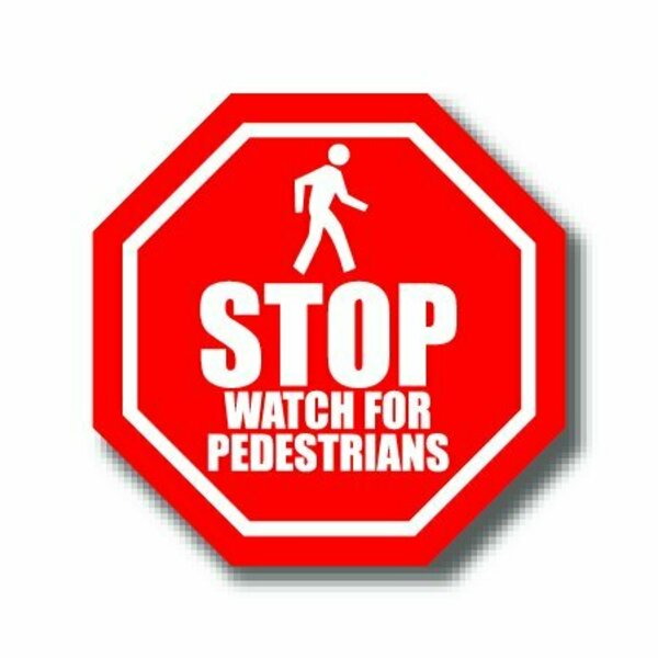 Ergomat 16in OCTAGON SIGNS - Stop Watch for Pedestrians DSV-SIGN 256 #0032 -UEN